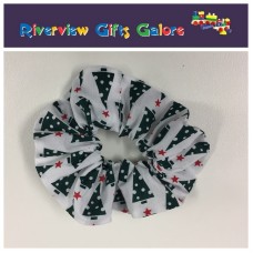 Scrunchie - Xmas Trees on White Scrunchie - Xmas Trees on White